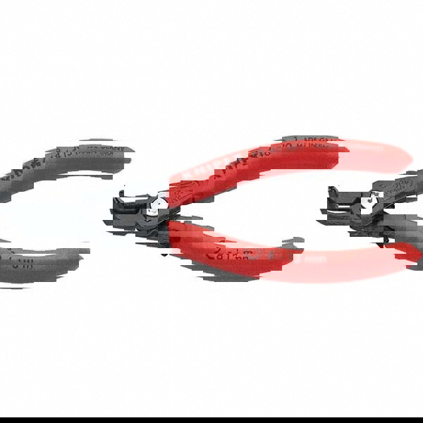 Retaining Ring Pliers; Type: Internal; Tip Angle: 90 0; Body Material: Steel; Handle Material: Non-Slip Plastic; Tether Style: Not Tether Capable; Features: Heavy-Duty; Overstretching Limiter; Bolted Joint; Zero Backlash Operation; Adjustable Stop Screw;